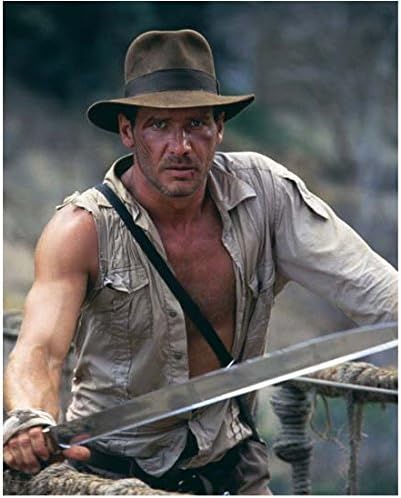Harrison Ford ca Indiana Jones pe Bridge în Indian Jones și Templul Doom 8 x 10 inch Foto
