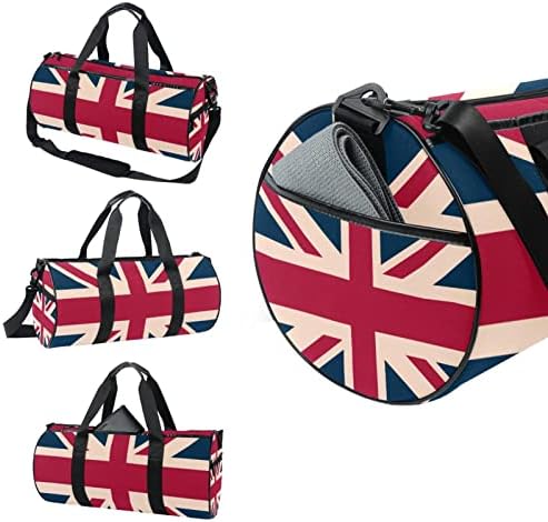 MaMacool Îmi place Marea Britanie vintage British Flag Duffel umăr Carry Bag Canvas Travel Bag Pentru Gym Sport Dans Travel