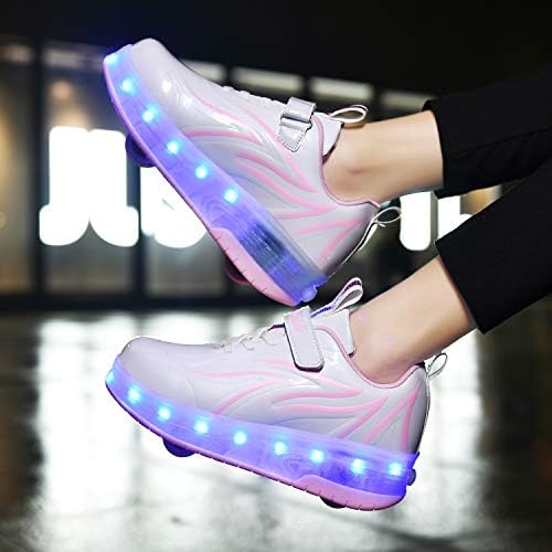 Bfoel Spider Roller Patine aprinde pantofi cu USB Chargable LED sport Sneaker pentru Băieți Fete copii ziua de nastere Ziua