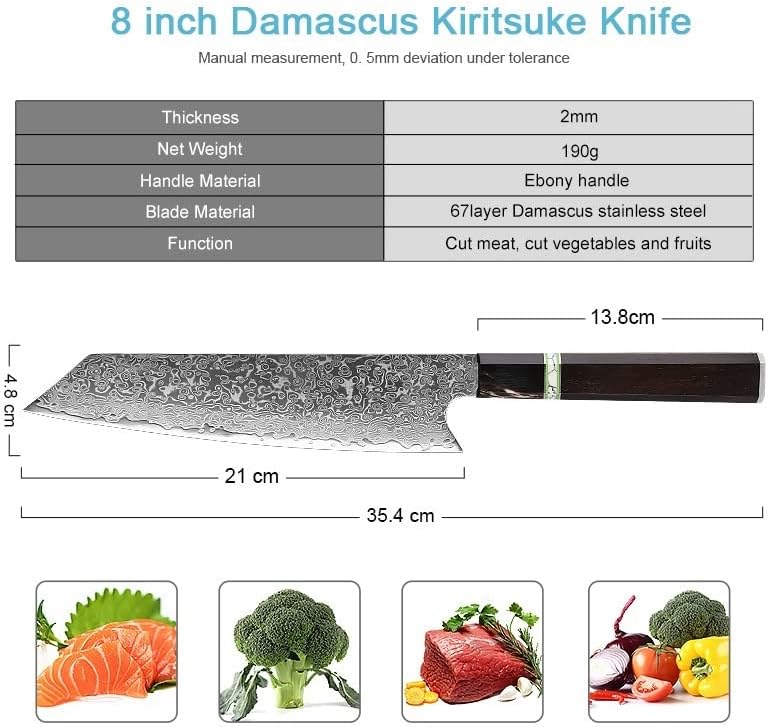 Acasă și bucătărie/bucătărie și mese/bucătărie ustensi de 8 inci cuțit bucătar de bucătărie Damasc cuțit de bucătărie japoneză