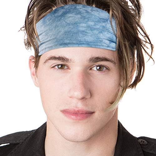6 Pack sport benzi pentru bărbați, OFFTESTY usoare barbati Hairband Elastic Umiditate Wicking antrenament Sweatbands