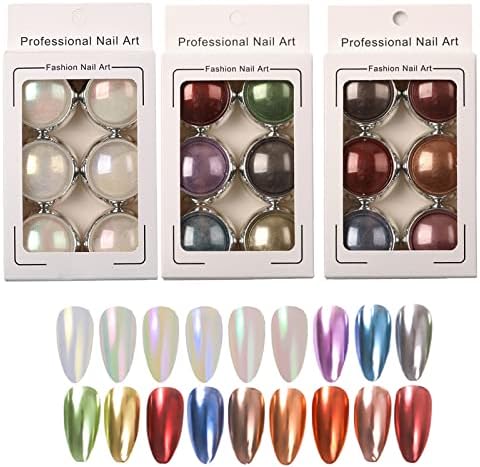 Pulbere de unghii cromate, PhantomSky 18 culori oglindă metalică pulbere de unghii holografică manichiură curcubeu pigment