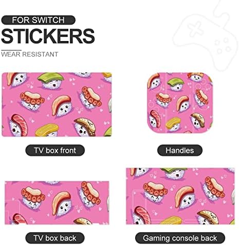 Emoții de sushi Kawaii Full protecție pentru pielea de protecție design de design de ambalaj Decal Sticker compatibil cu comutator