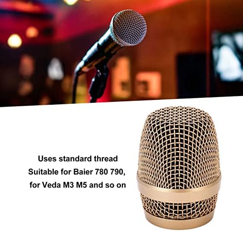 Plasa de cap cu bilă de microfon, capac standard de plasă de aur durabil pentru accesorii pentru microfon pentru accesorii