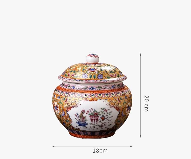 Ylyajy jingdezhen ceai ceai ceai ceai borcan ceramică borcan gospodărie copertă de depozitare tan pu'er tai caddy