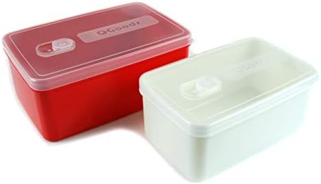 QG 68 & amp; 40oz recipiente dreptunghiulare din plastic pentru depozitarea alimentelor cu capace fără BPA-2 bucăți roșu &