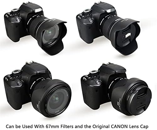 Jjc reversibile parasolar umbra Protector pentru Canon EF-S 10-18mm f/4.5-5.6 IS STM obiectiv pe Camera Rebel T7i T8i T7 T6S