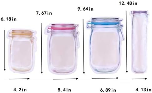 10buc Mason Jar model alimentare depozitare sac reutilizabile portabil Stand Up miros dovada Ziplock saci Snack Saver Container