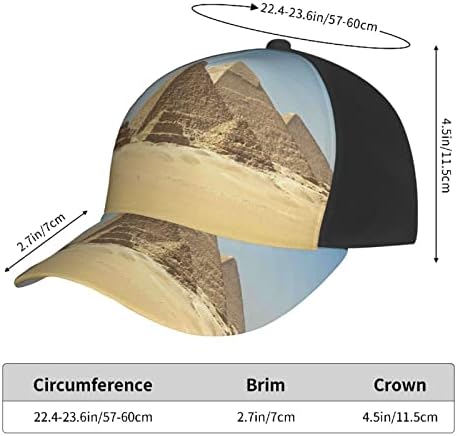 Șapcă de Baseball imprimată piramidă egipteană de epocă, șapcă tată reglabilă, potrivită pentru alergare pe orice vreme și