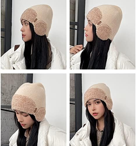 Unisex iarna tricotate pălărie cu ureche protecție Beanie pălării pentru bărbați femei în aer liber Earflap pălărie clasic