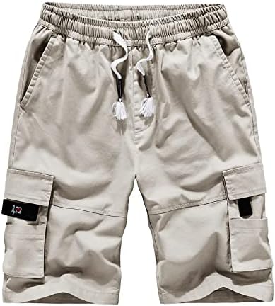 Pantaloni scurți pentru bărbați casual Cascal Classic Fit Drawstring Pantaloni scurți de plajă de vară, bumbac cu talie și