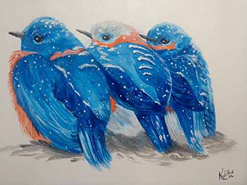 Bluebirds în zăpadă