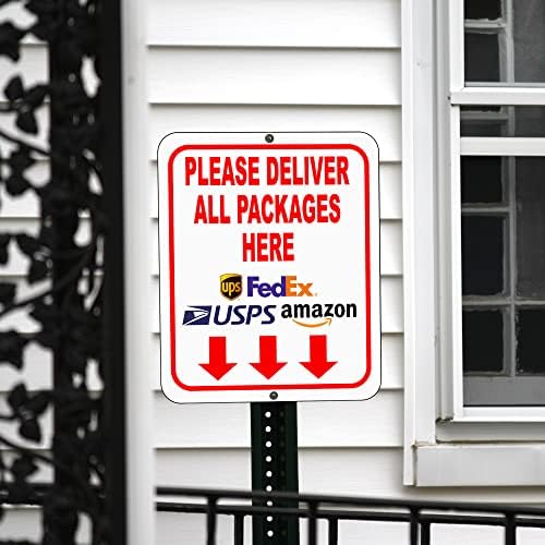 Vă rugăm să livrați toate pachetele aici Semn de livrare săgeți pentru șofer de livrare - Instrucțiuni de livrare pentru pachetele
