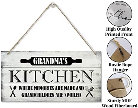 Semn de decor al bucătăriei bunicii, semn de artă de perete din lemn imprimat, decor amuzant de perete de bucătărie, semn de