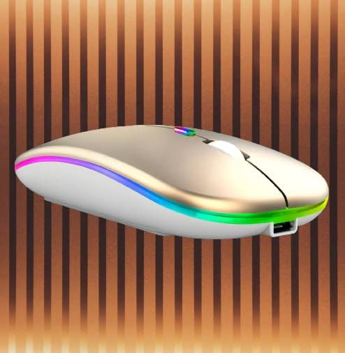 Mouse fără fir RGB silențios LED retroiluminat Ergonomic Mouse pentru jocuri reîncărcabil pentru Notebook, PC, Laptop, Computer,