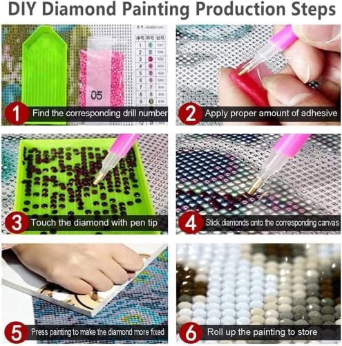 DIY 5D Diamond Painting Kit de foraj rotund complet Imagine Craft Decor de perete acasă Dragon 12x16inch