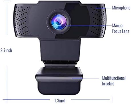 Webcam cu microfon - PC Webcam portabil, Plug and Play Webcam pentru clasa online 720p HD, conferințe Online, Zoom & amp; Skype,