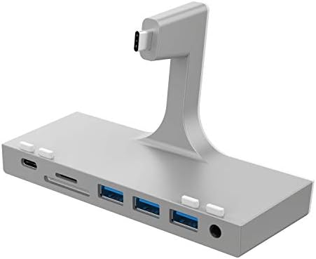 Sabrent Multi Port iMac Hub cu acces frontal porturi USB, cititor de carduri SD/Micro SD, mufă pentru căști de 3,5 mm și ieșire