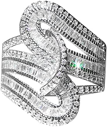 Yistu subțire Inele pentru femei cuplu Printesa Cut Diamond Set Inel moda lux femei logodna nunta bijuterii