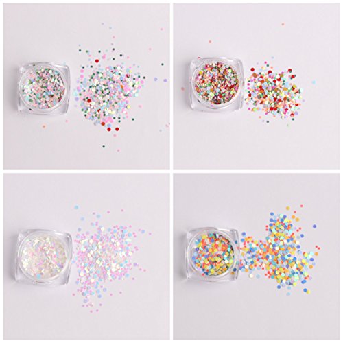 Wokoto 12 cutie 1mm 2mm 3mm culoare mixtă și dimensiune confetti unghii strălucitoare rotund Ultrathin paiete Nail Art Decor