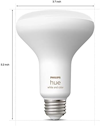 Philips Hue White & amp; Color Ambiance BR30 becuri inteligente LED, 16 milioane de culori 2-Pack & Bridge Smart Lighting Hub-Alb