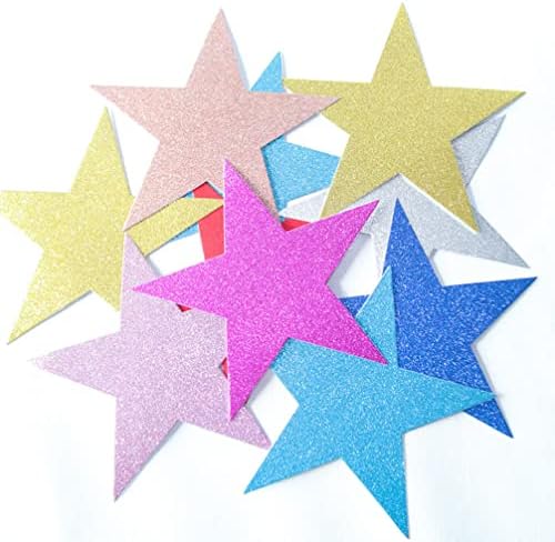 Valiclud Home Decor 80pcs Glitter Stars Stars Glitter Star Star Cutiere de hârtie Stele de hârtie Confetti pentru buletinul