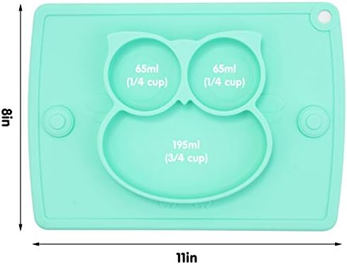 Linowos Silicon împărțit Toddler Plăci-portabil antiderapant aspirație Plăci Placemat pentru copii bebeluși și copii BPA gratuit Baby cina farfurie castron