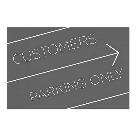Cgsignlab | „Numai parcarea clienților -Black Black” Cling | 27 x18