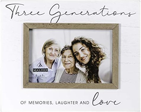 Malden International Designs 4x6 Trei generații Sentimente script Imagine Cadru Trei generații de amintiri Râs și dragoste