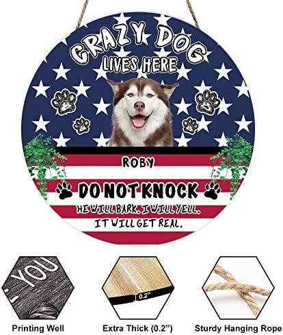 MALIHONG personalizate American Flag Cocker câine animale de companie semn pentru ușa din față fermă verandă Decor agățat semn