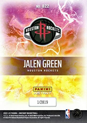2021-22 Panini Instant Breakaway Basketball B22 Jalen Green Rookie Card Rockets