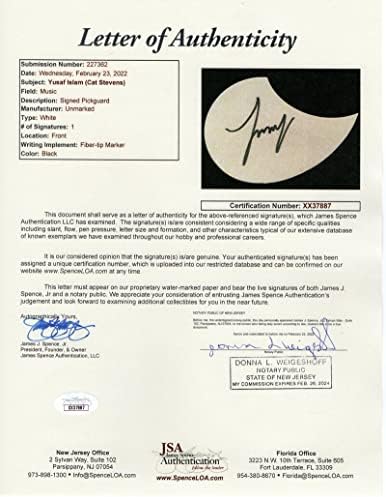 Cat Stevens Yusuf a semnat Autograf de dimensiuni complete Fender Guitar acustic C W/ James Spence Autentificare JSA COA -