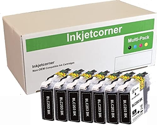 InkJetCorner Cartridges Compatible Cartridges Înlocuire pentru LC203 XL LC203BK pentru utilizare cu MFC-J460DW MFC-J480DW MFC-J485DW