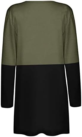 Femei Culoare cusaturi Cardigan haina Maneca lunga strat subțire Casual buzunare moda Slim cald îmbrăcăminte exterioară Cardigan
