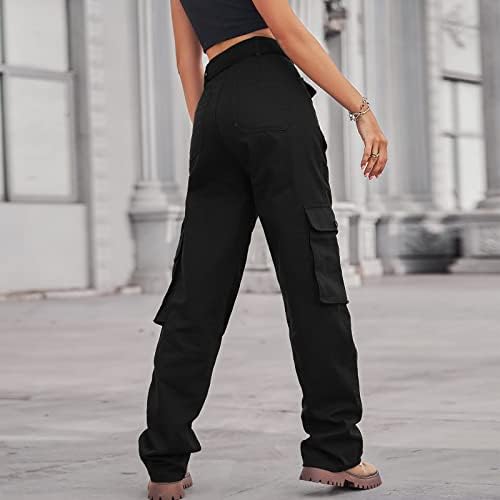 Femei de lucru haine de lucru Pantaloni casual pentru femei Pantari de marfă vintage Baggy Jeans Fashion 90s Buzunare de îmbrăcăminte