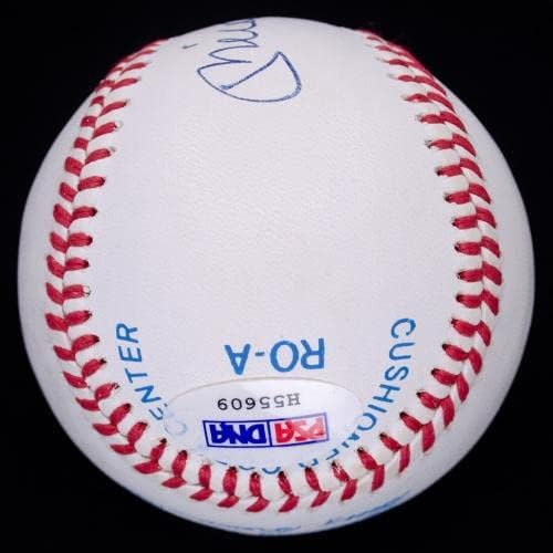 Cel mai bun Mickey Mantle No.7 semnat Oal Baseball White White Snow PSA Gradat 9! - baseball -uri autografate