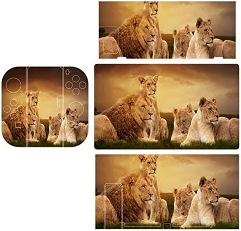 Lions africani care se odihnesc la apusul Sunset Full Set Protector Sticker Cover pentru consola Nintendo Switch și Switch