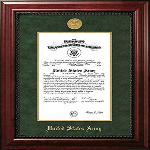 Imagini din campus ARCEXGF001 Certificat de armată Cadru executiv cu Filet Medalion de Aur, 10 „X 14”