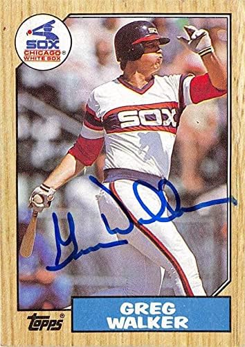 Greg Walker Autographed Baseball Card 1987 Topps 397 - Carduri de baseball autografate