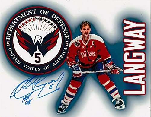 Rod Langway Washington Capitals HOF 2002 Semnat 8x10 - Fotografii autografate NHL