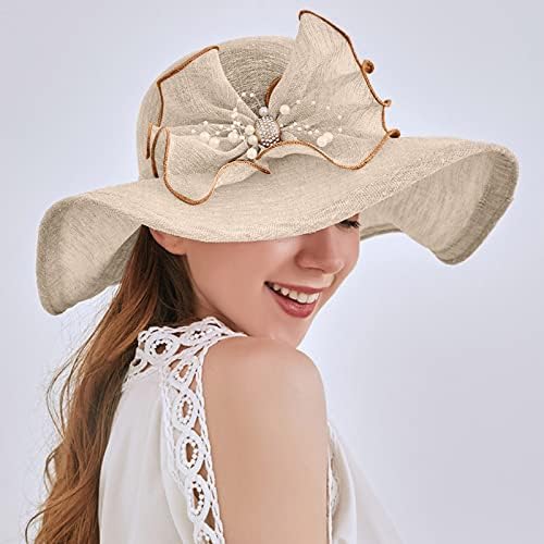Femei din dantelă floare de mireasă pălărie de nuntă pentru femei rochie de vară șapcă cu frunze lățime flori de mireasă pălărie
