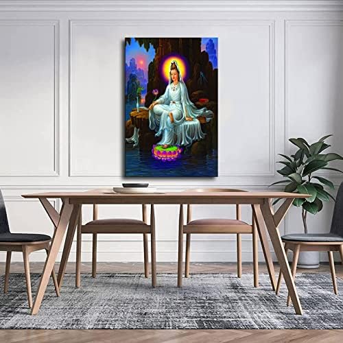 Unul dintre cei trei sfinți ai West Quan Yin Poster Imagine Imprimare Canvas Artă de perete Artă pentru casă decor