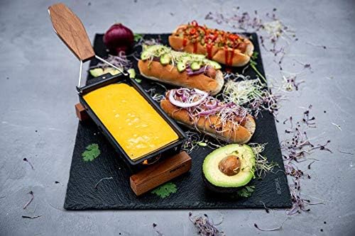 Platou de servire cu ardezie Boska - Prezentare mare pentru brânză, tapasuri, pâine și deserturi - placă de bord cu picioare