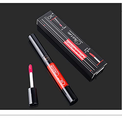 Creamy Lip Liner Liquid Lip Lip Stick Liner Email Non-Stick Liner Lip Double-tip Pen Lip ruj dublu luciu Cupa dovada apă creion