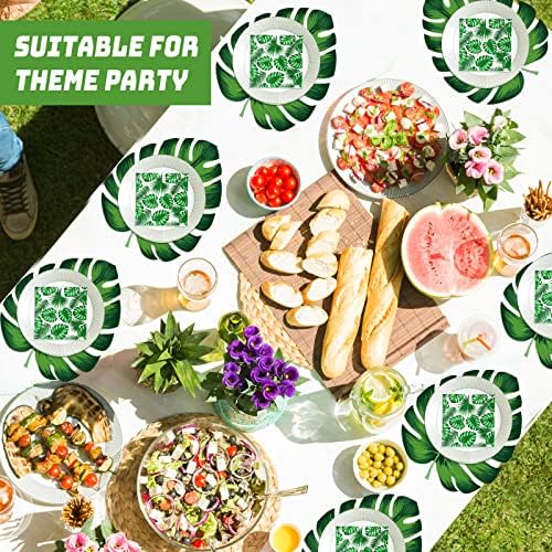 150 Safari Tema Partidul Consumabile Hârtie Placemats de unică folosință tropicale Palm Leaf servetele de oaspeți Safari Plăci