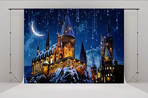 7x5ft Magic Castle școală fotografie Fundaluri noapte Luna fundal Sorcerer partid tabel Banner Prop fundal