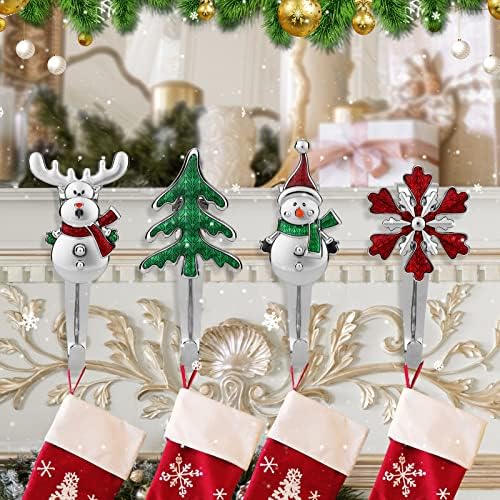 Încheieturi de ciorapi de Crăciun pentru manta, Luke Decor Decor de Crăciun Stop de ciorapi pentru manta Set 4 cârlige pentru