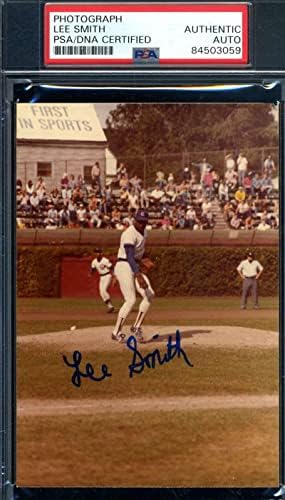 Lee Smith PSA ADN a semnat cel mai vechi pui original Photo Photo 1980 Autograf - Fotografii MLB autografate