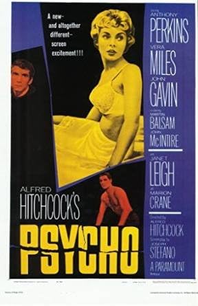 Psycho 11 inch x 17 inch poster Janet Leigh Yellow & Blue KN
