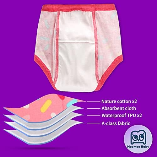 Moomoo Baby 8 pachete de antrenament pentru copii pentru băieți și fete Pantaloni de antrenament cu bumbac absorbant puternic